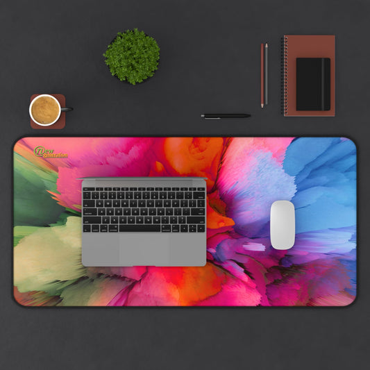 New Generation Vibrant Desk Mat Colorful Abstract Design for Home Office, Gaming, or Study, Non-Slip Surface, Art Lovers 16" × 32"