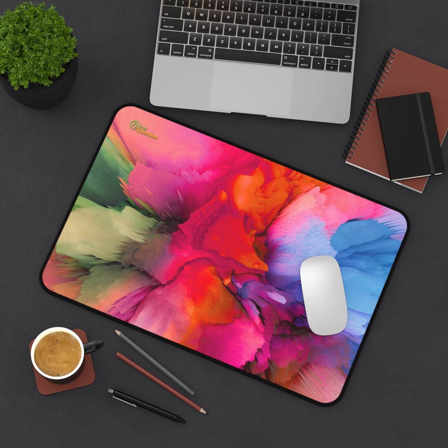 New Generation Vibrant Desk Mat Colorful Abstract Design for Home Office, Gaming, or Study, Non-Slip Surface, Perfect Gift for Art Lovers
