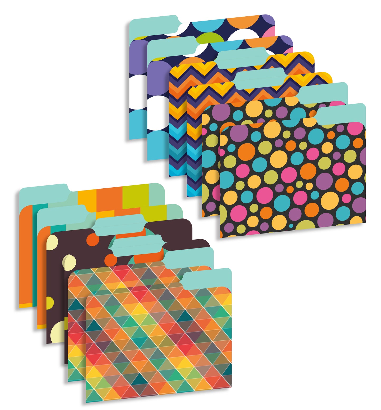 New Generation - Patterns - 12 Pack Decorative 1/3 Cut Tab File Folders
