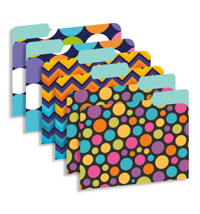 New Generation - Patterns - 12 Pack Decorative 1/3 Cut Tab File Folders
