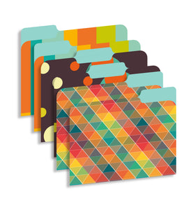 New Generation - Patterns - 12 Pack Decorative 1/3 Cut Tab File Folders