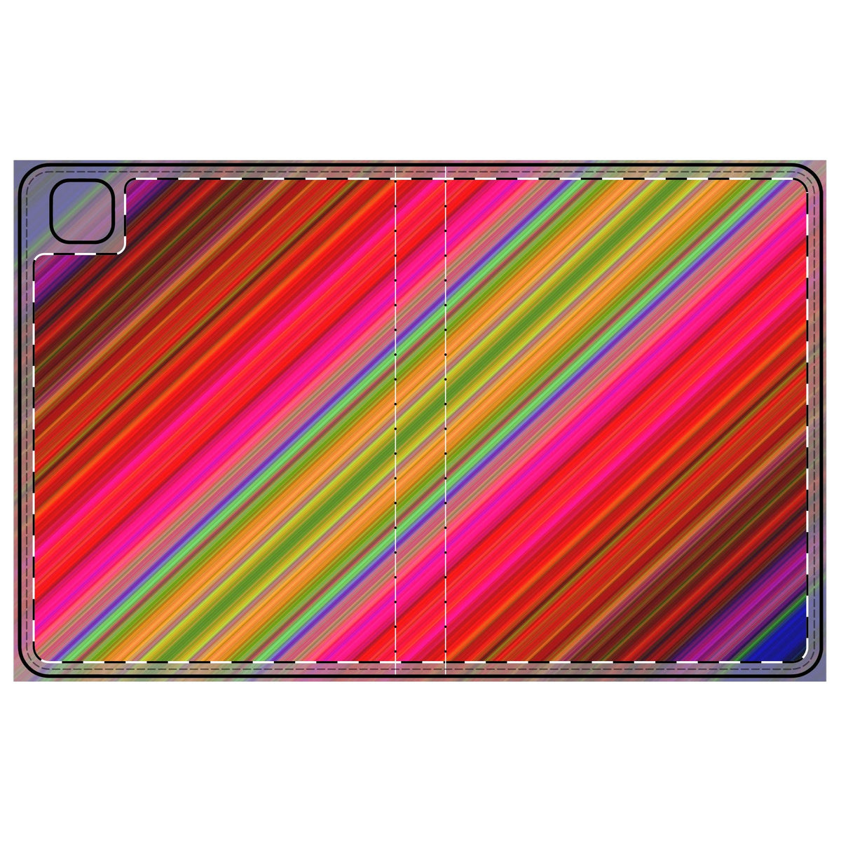 Vibrant Striped Tablet Folio Case - Colorful Cover for Tablets, Stylish Tech Accessory, Gift for Tech Lovers, Bright iPad Case, Modern [...] iPad Pro 11