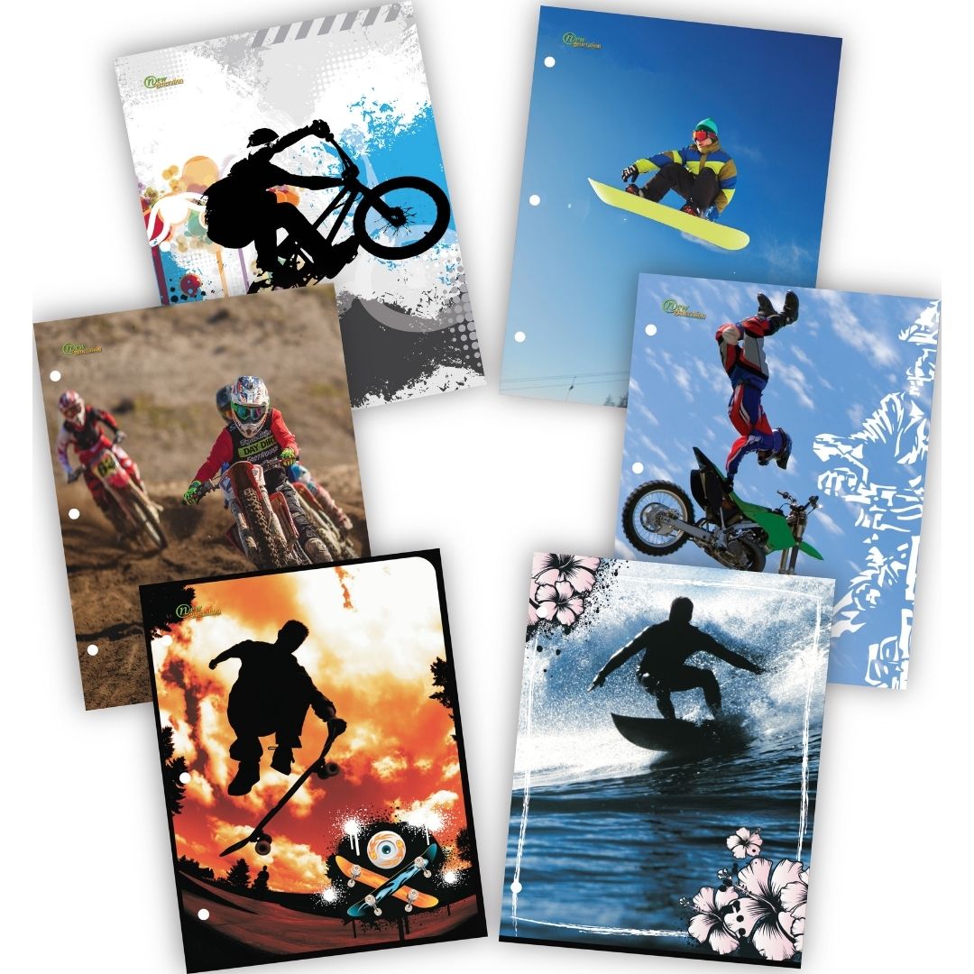 New Generation - Sport Extreme - 2 Pocket Folder / Portfolio, 6 Pack,